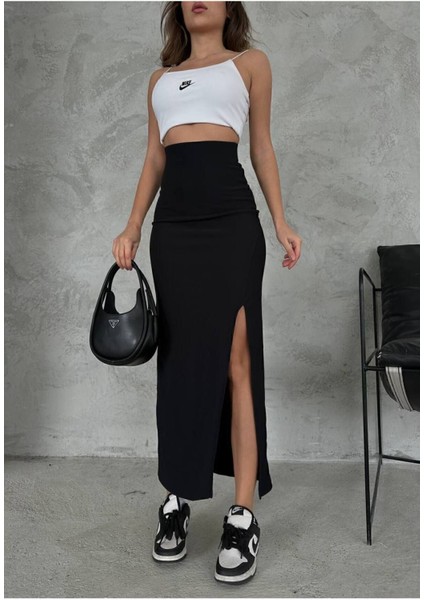 Yeni Tasarım Yırtmaçlı Uzun Etek 0051