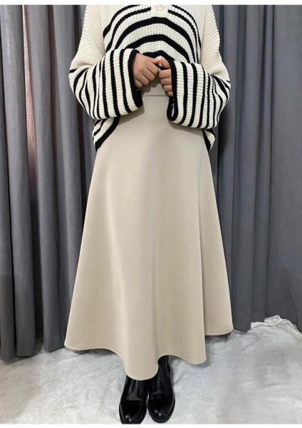 Kadın Scuba Kumaş Puf Kloş Tesettür ve Günlük Etek BOY:94-95CM
