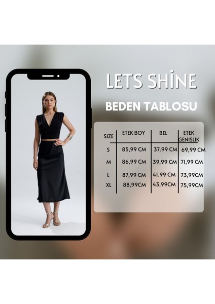 Kadın Yüksek Bel Saten Midi Boy Etek fiyatları