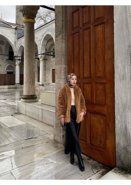 Kadın Lüx Uzun Boy Siyah Saten Etek Parlak Trend Model fiyatları