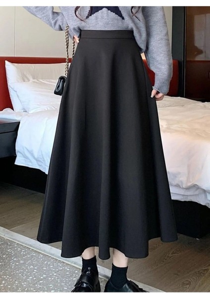 Kadın Siyah Scuba Kumaş Puf Kloş Tesettür ve Günlük Etek BOY:94-95CM (Kemeri Lastiklidir) fiyatları
