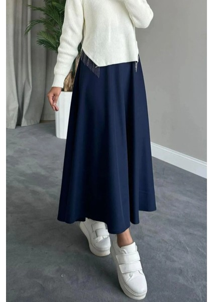 A Line Kadın Scuba Kumaş Puf Kloş Tesettür Etek