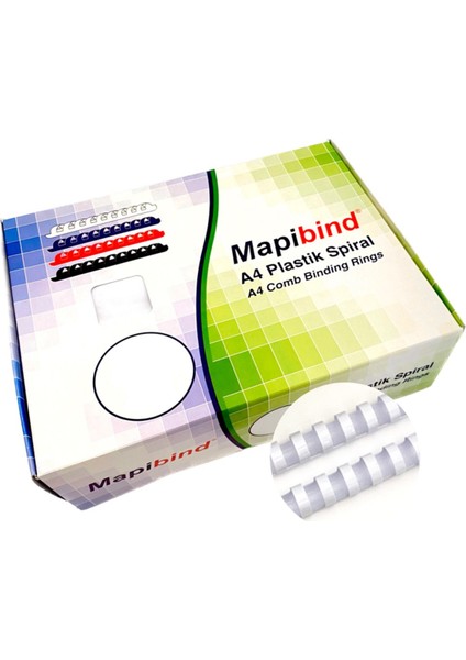 Beyaz 19MM Plastik Spiral, 100 Adet, Dayanıklı ve Kullanışlı Ürün Seti