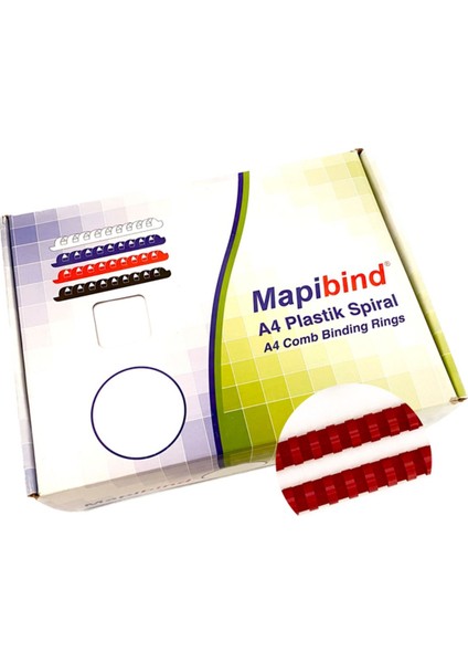 Kırmızı 32MM Plastik Spiral, 50 Adet, Dayanıklı ve Kullanışlı Ürün.