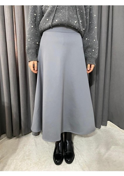 Kadın Scuba Kumaş Puf Kloş Tesettür ve Günlük Etek BOY:94-95CM