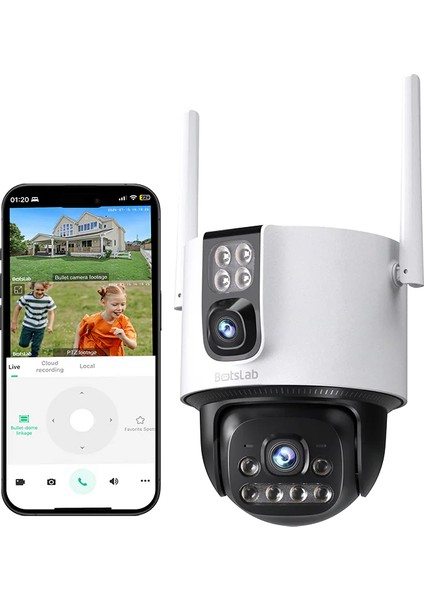 Botslab W315 4mp Çift Lens Wifi Ip Kamera Aı Destekli Gece Görüş Hybrid Zoom 360° IP66 Kamera