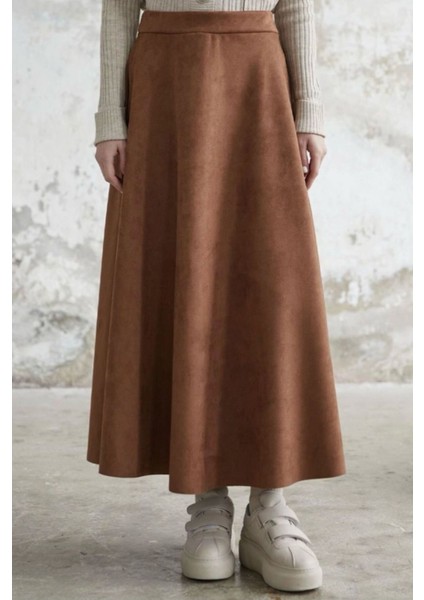 Kadın Siyah Yüksek Bel Süet Mevlana Etek fiyatları