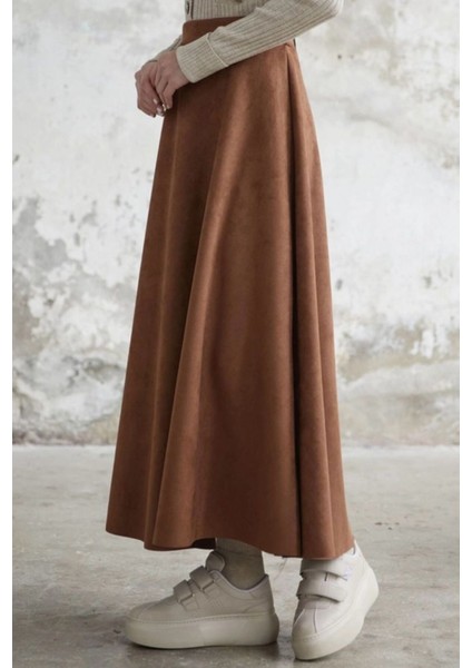 Kadın Siyah Yüksek Bel Süet Mevlana Etek fırsatları