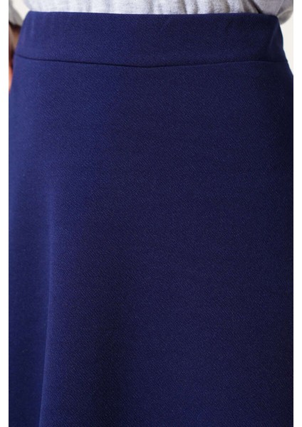 Kadın Scuba Krep Bel Lastikli Kiloş Etek Siyah modelleri