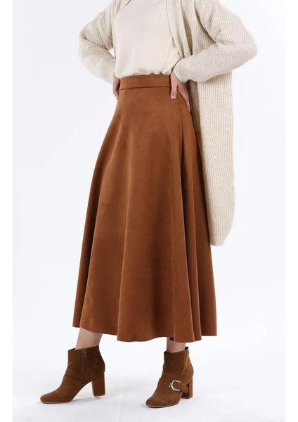 Düz Mevlana Süet Etek Kadın modelleri