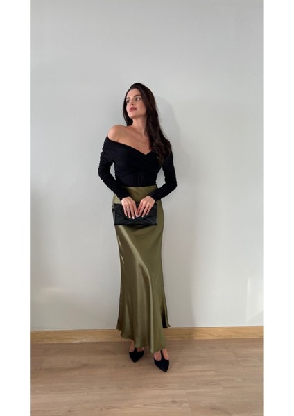 Kadın Saten Etek Maxi Boy modelleri