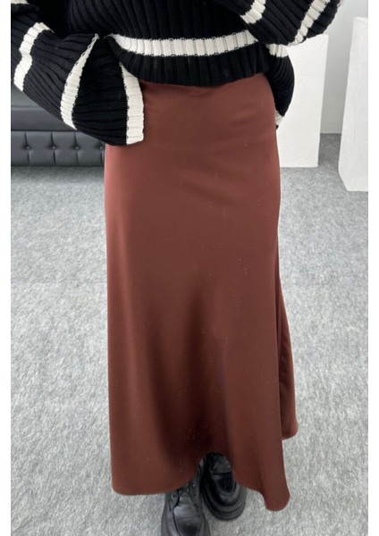Şık Kumaş Beli Lastikli Uzun Etek fiyatları