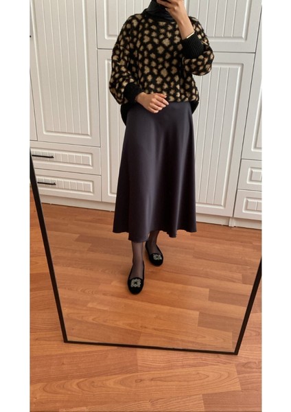 Siyah Ipek Saten Etek
