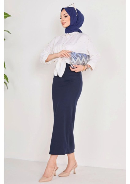 Uzun Kalem Etek Siyah Ottoman Kumaş