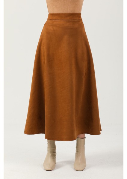 Kadın Taba Yüksek Bel Süet Mevlana Etek fırsatları