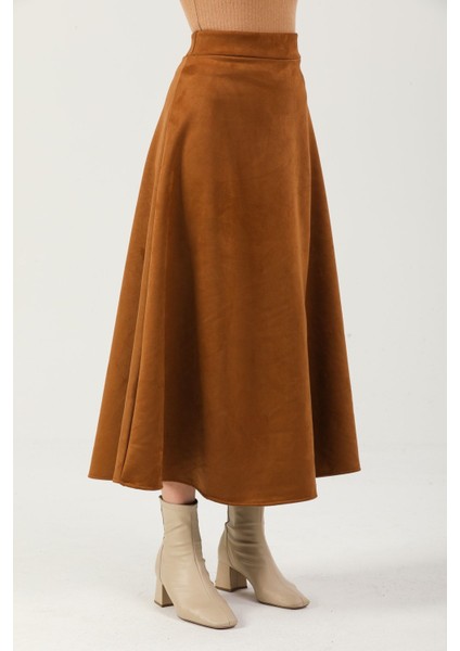 Kadın Taba Yüksek Bel Süet Mevlana Etek indirimleri