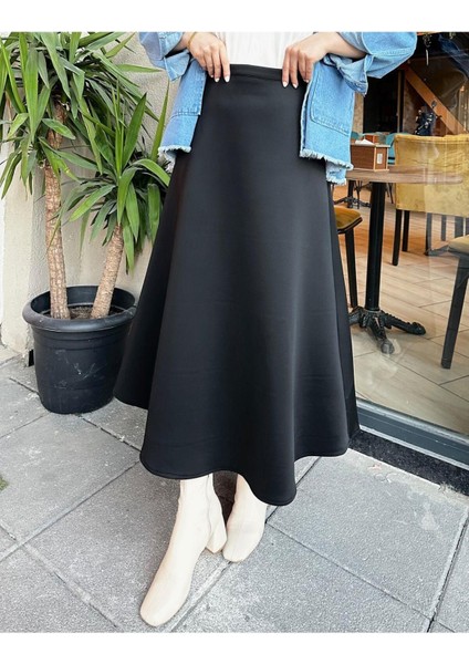 Scuba Kumaş Geniş Çan Etek