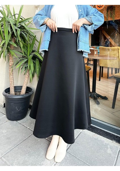 Scuba Kumaş Geniş Çan Etek modelleri