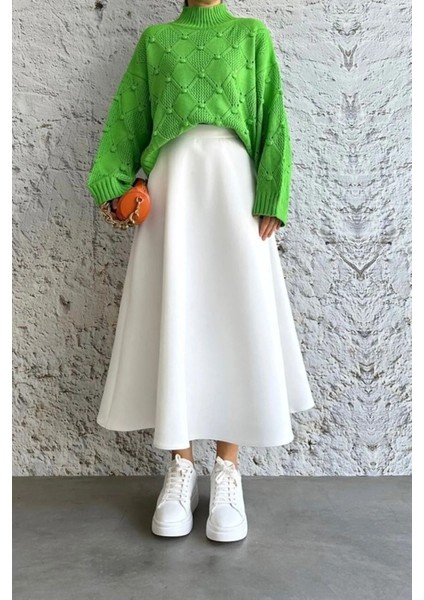 Scuba Kumaş Geniş Çan Etek modelleri