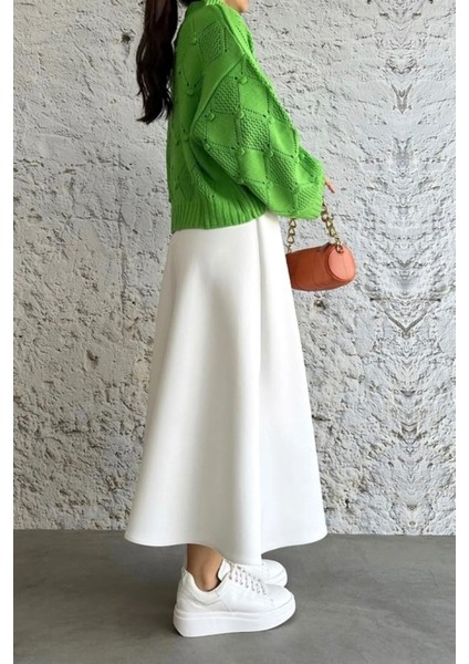 Scuba Kumaş Geniş Çan Etek fırsatları