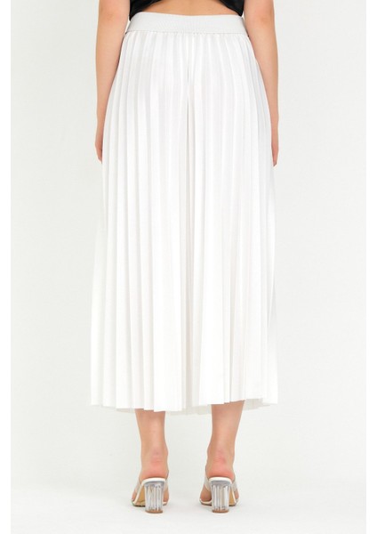 Kadın Bayaz Beli Lastikli Piliseli Etek fiyatları