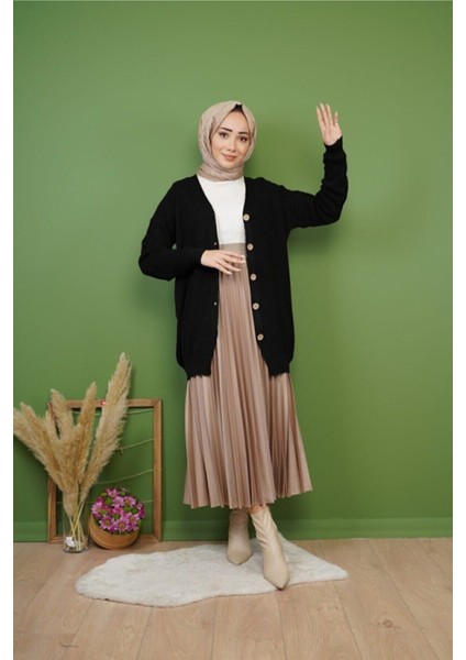 Deri Piliseli Etek Sütlü Kahve Renk Yeni Sezon fiyatları