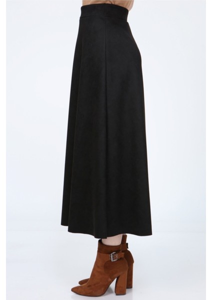Kadın Siyah Yüksek Bel Düz Mevlana Etek indirimleri