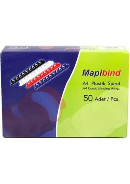 Beyaz Spiral Plastik Dosya 50'li, 380-450 Sayfa, 45 Mm, Şık ve Dayanıklı