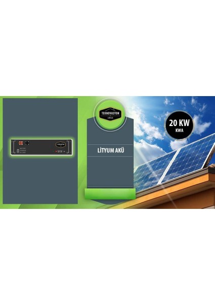 On Grid Lityum Hibrit 24 Kw Kva Trifaze Solar Güneş Paneli Paket Sistemi
