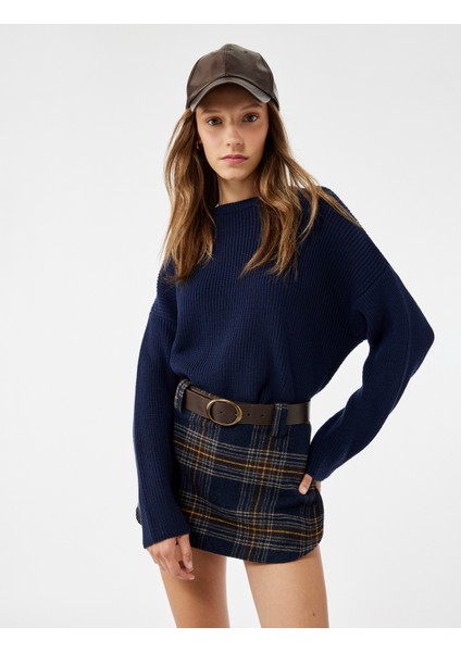 Uzun Kollu Bisiklet Yaka Basic Triko Kazak