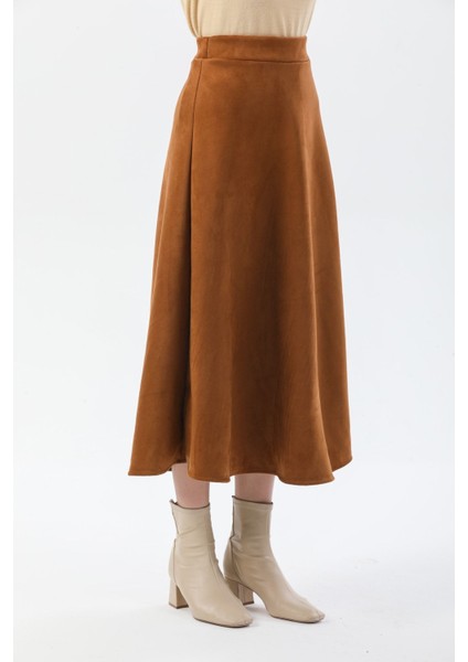 Kadın Taba Yüksek Bel Süet Mevlana Etek fırsatları