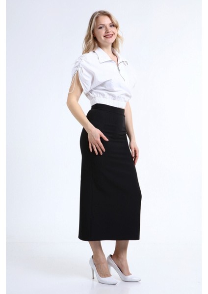 Kadın Siyah Uzun Kalem Etek fırsatları