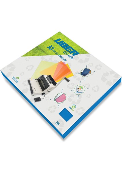 A3 Opak Mavi Pvc Cilt Kapakları, 100 Adet, Dayanıklı ve Şık Tasarım