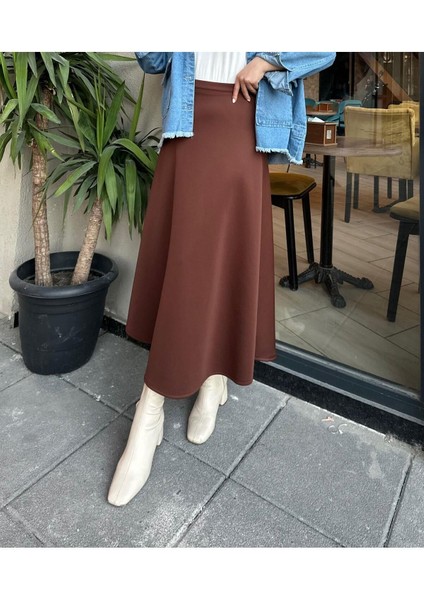 Scuba Kumaş Geniş Çan Etek modelleri