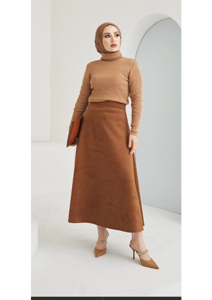 Şık Tasarım Süet Mevlana Etek New Season 0036