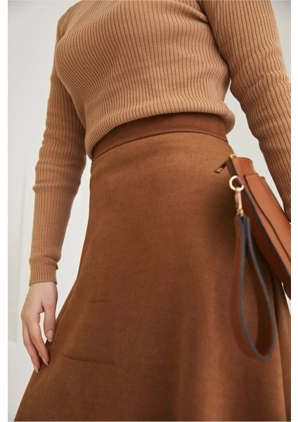 Şık Tasarım Süet Mevlana Etek New Season 0036