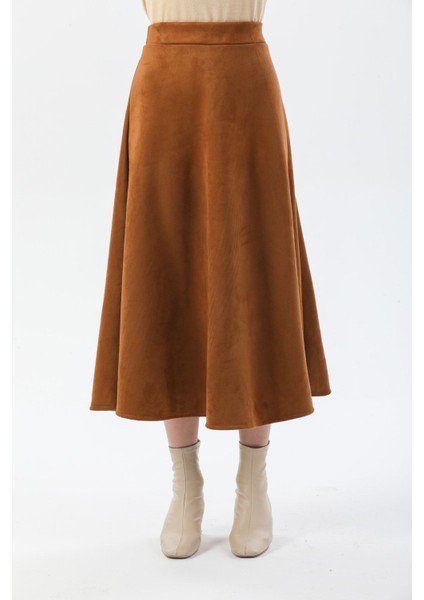 Kadın Taba Yüksek Bel Süet Mevlana Etek fırsatları