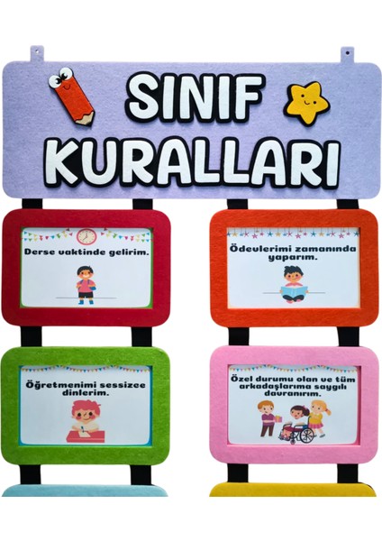 Keçe Sınıf Kuralları Panosu Lila fiyatları