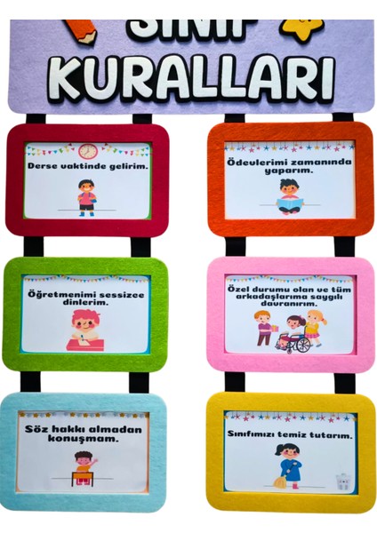 Keçe Sınıf Kuralları Panosu Lila modelleri