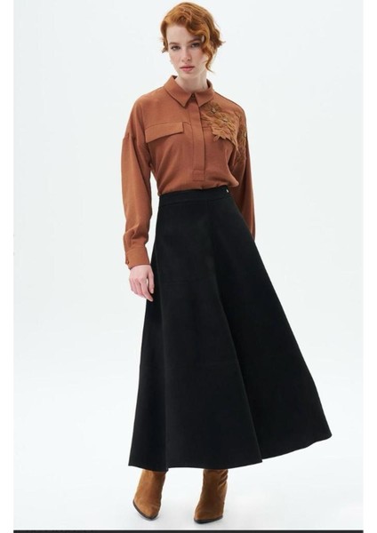 Şık Tasarım Süet Mevlana Etek New Season 0036