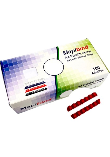 Kırmızı 14MM Plastik Spiral, 100 Adet, Dayanıklı ve Kullanışlı Ürün Seti