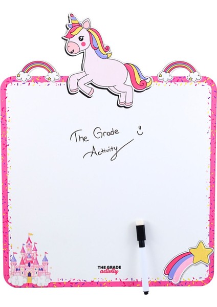 Pembe Unicorn Temalı Çocuk Yazı Tahtası Eğitici ve Aktiviteli Oyuncak fiyatları