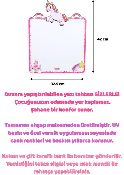Pembe Unicorn Temalı Çocuk Yazı Tahtası Eğitici ve Aktiviteli Oyuncak modelleri