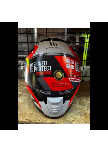 Kask mt Thunder 4 Sv Valıant A0 Parlak Inci Beyaz Mavi Kırmızı Güneş Vizörlü Full Face Kask fiyatları