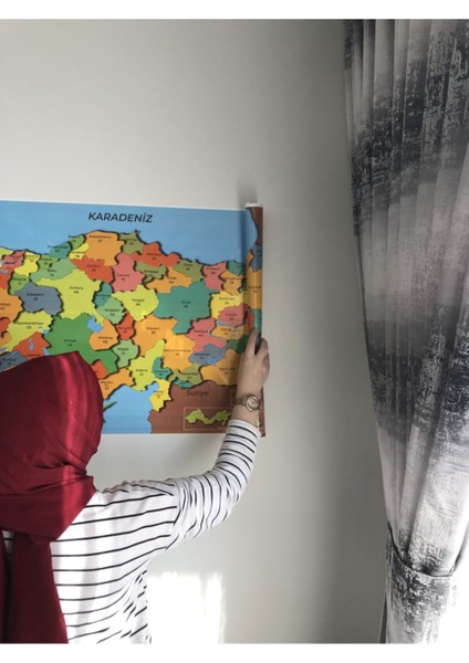 Çocuklar Için Eğitici Türkiye ve Dünya Haritası Seti 118X56 Cm, Duvar Dekoru modelleri