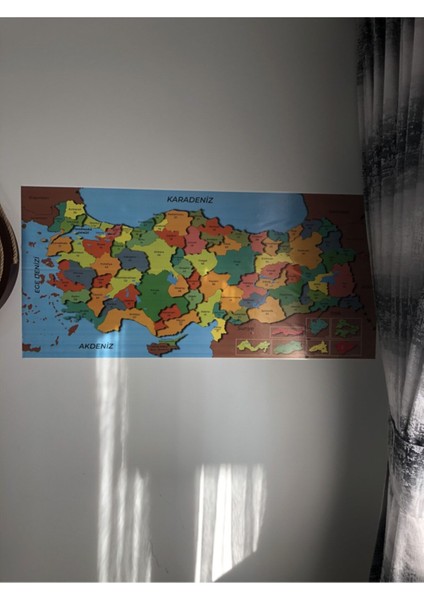 Çocuklar Için Eğitici Türkiye ve Dünya Haritası Seti 118X56 Cm, Duvar Dekoru fırsatları