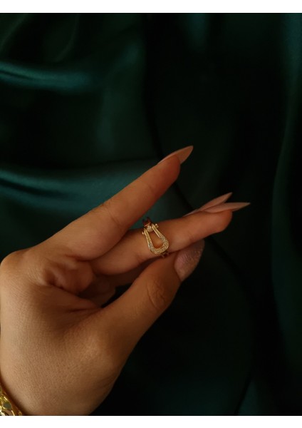 At Nalı Tasarım Gold Renk Ayarlanabilir Paslanmaz Çelik Yüzük fırsatları