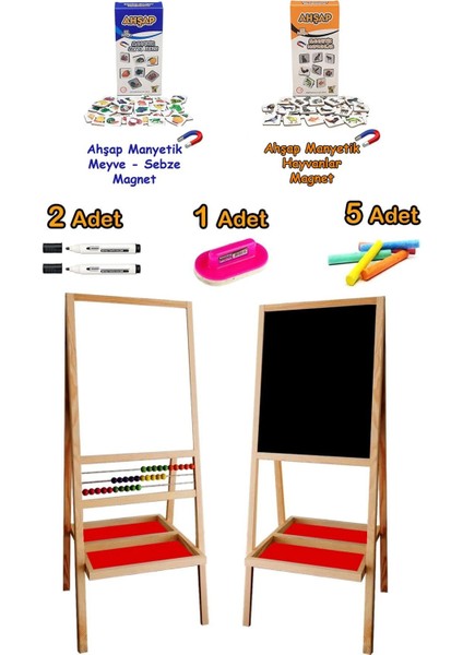 Renkli Ahşap Boncuklu Çocuk Yazı Tahtası, Güzel ve Eğlenceli Tasarım