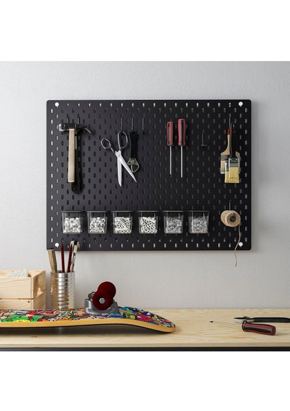 76X56 cm Çok Amaçlı Siyah Pano Pegboard, Düzen ve Organizasyon Için Mükemmel