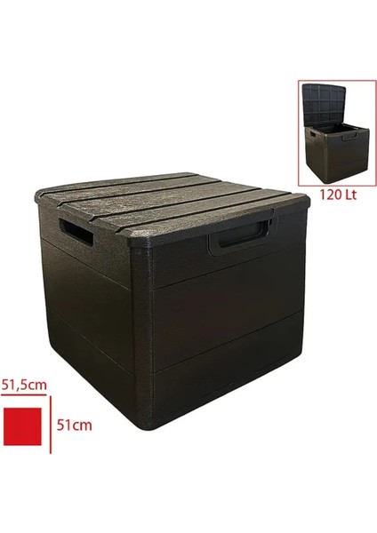 120 Litre Bahçe Depolama Sandığı Balkon Saklama Dolabı Kapaklı Plastik Sandık 50X45X50CM Antrasit modelleri